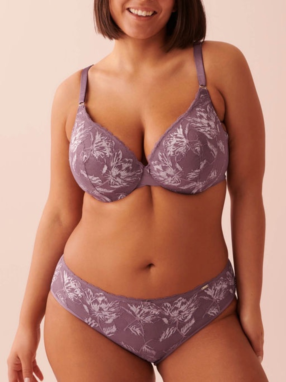 Lace Floral Bra in Lavender 40 DD